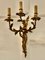 Large French Brass 3-Branch Wall Lights, 1890s, Set of 4 4
