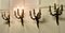 Large French Brass 3-Branch Wall Lights, 1890s, Set of 4, Image 7