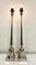 Large Chromed Brass Silver-Color Table Lamps, 1980s, Set of 2 7