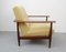 Vintage Teak Armchair with Yellow Upholstery, 1960s 2