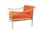 Teak, Metal & Coral Fabric Armchairs, 1960s, Set of 2 18