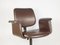 Italian Brown Skai and Metal Wheeled Office Chair, 1970s 2