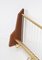 German Teak and Metal Wall Coat Rack, 1950s 2