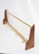 German Teak and Metal Wall Coat Rack, 1950s, Image 1