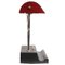 Lampada da tavolo in metallo rosso con doppia lampadina, anni '50, Immagine 4