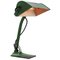 Lámpara de escritorio de mesa de banqueros de hierro fundido de metal verde, Imagen 3