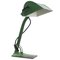 Lámpara de escritorio de mesa de banqueros de hierro fundido de metal verde, Imagen 1