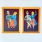 Oto Dobovišek, Naive Art Diptych, Oils on Hardboard, 1970s, Framed, Set of 2 1