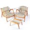 Mid-Century Lounge Chairs and Stool by Kropacek & Kozelka for ČUD, 1940s, Set of 3 1