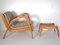 Mid-Century Lounge Chairs and Stool by Kropacek & Kozelka for ČUD, 1940s, Set of 3 27