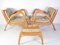 Mid-Century Lounge Chairs and Stool by Kropacek & Kozelka for ČUD, 1940s, Set of 3 32