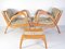 Mid-Century Lounge Chairs and Stool by Kropacek & Kozelka for ČUD, 1940s, Set of 3, Image 32