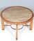 French Art Deco Walnut Coffee Table with Travertine Top, 1940s, Image 3