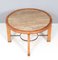 French Art Deco Walnut Coffee Table with Travertine Top, 1940s 4