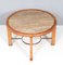 French Art Deco Walnut Coffee Table with Travertine Top, 1940s, Image 4