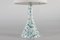 Lampe de Bureau Laurine en Céramique avec Décoration Florale Blanche et Verte, 1950s 3