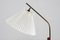 Lampada da terra regolabile in teak, ottone e ferro con paralume Le Klint di Svend Aage Holm Sørensen, Danimarca, anni '50, Immagine 2