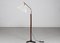 Lampada da terra regolabile in teak, ottone e ferro con paralume Le Klint di Svend Aage Holm Sørensen, Danimarca, anni '50, Immagine 1
