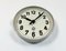 Horloge Murale d'Usine Industrielle Grise de Chronotechna, 1950s 6