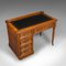 Antique English Oak & Leather Pedestal Desk, 1880s 6