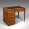 Antique English Oak & Leather Pedestal Desk, 1880s 1