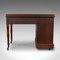 Antique English Oak & Leather Pedestal Desk, 1880s, Image 5