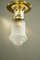 Art Deco Deckenlampe mit Antikem Glasschirm, Wien, 1920er 3