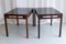 Danish Modern Side Tables in Rosewood and Glass, 1960s, Set of 2 3