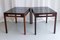 Tables d'Appoint Modernes en Palissandre et Verre, Danemark, 1960s, Set de 2 3