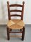 French Chair in Oak & Straw in the style of Charles Dudouyt, 1940s, Image 1