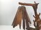 Lámpara de mesa brutalista vintage de madera tallada, años 70, Imagen 12