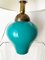 Vintage Green Glass and Brass Table Lamp, 1960s 3