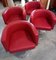 Poltrone vintage rosse, set di 4, Immagine 7