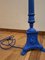 Lampadaires d'Église Bleus avec Double Abat-Jour Cylindrique en Soie Doupion, Set de 2 8