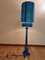 Blue Church Floor Lamps with Double Cylindrical Shade in Doupion Silk, Set of 2 17