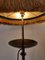 Antike Stehlampe aus Schmiedeeisen mit zylindrischem Lampenschirm aus Seide 10