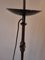 Antique Wrought Iron Floor Lamp with Silk Cylindrical Lampshade, Image 18