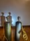 Copper Table Lamps with Cylindrical Lampshade in Green Silk, Set of 2 14