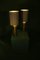 Kupfer Tischlampen mit Zylindrischem Lampenschirm aus Grüner Seide, 2er Set 2