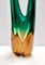 Vintage Green and Amber Murano Glass Centrepiece Vase, Italy, 1950s 11