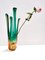 Vintage Green and Amber Murano Glass Centrepiece Vase, Italy, 1950s, Image 2