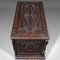 Small English Carved Coffer in Oak, 1880s 8