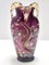 Böhmische Vintage Amethyst Vase aus mundgeblasenem Glas mit Salamander, 1890er 1