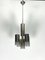 Geometric Chrome and Acrylic Glass 5-Light Chandelier by Sciolari, Italy, 1970s 1