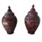 Terracotta Vases with Lids, Set of 2 1