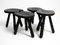 Mid-Century Three-Legged Horseshoe Stools in Pine, 1950s, Set of 4, Image 15