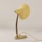 Lampada da scrivania gialla con base in ottone di Josef Brumberg, anni '60, Immagine 5