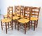Französische Stühle aus Stroh & Ulmenholz, Ende 19. Jh., 8er Set 4