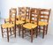 French Straw and Elm Chairs, Late 19th Century, Set of 8 4