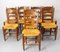 French Straw and Elm Chairs, Late 19th Century, Set of 8 2